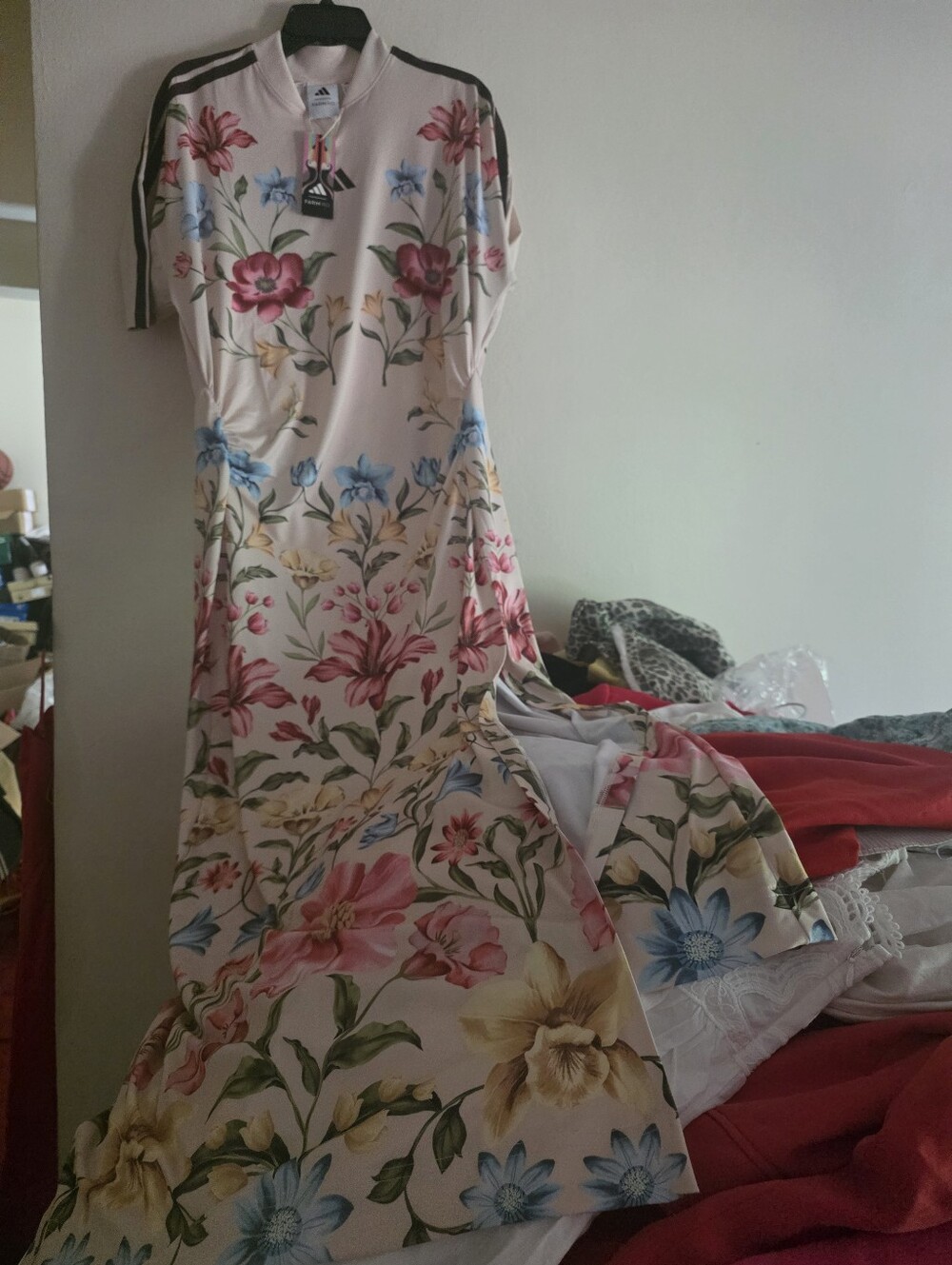 Adidas X Farm Rio Premium Floral Print Maxi Dress - Picture 4 of 15